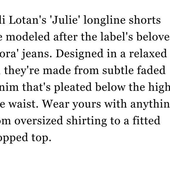 Nili Lotan Long Jean Shorts Women’s Julie Trouser Shorts - Picture 13 of 15